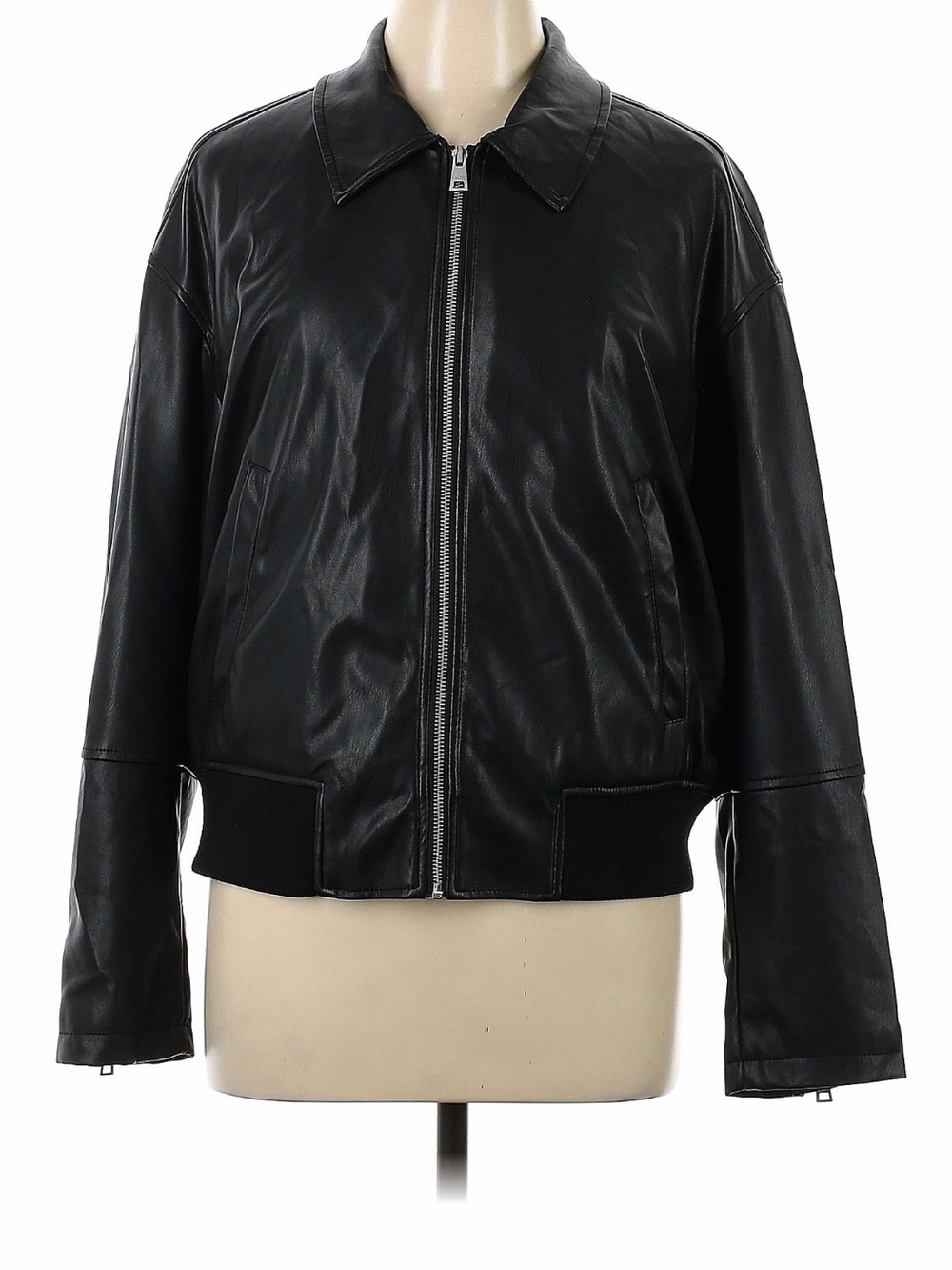 Levi’s faux Black Leather Zip-Front Jacket